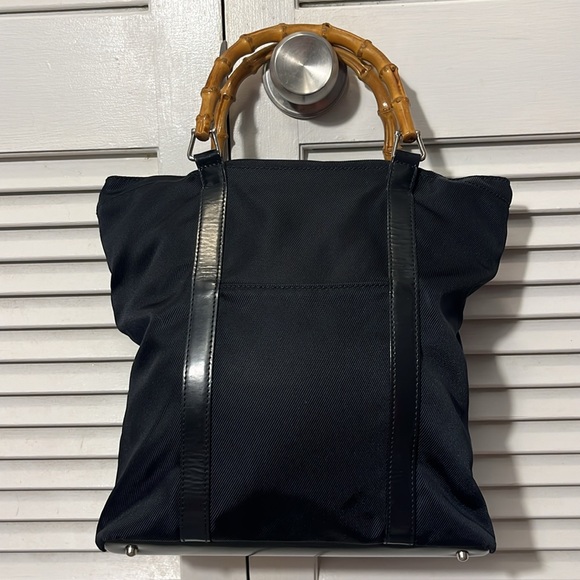 Gucci EUC Small Nylon Tote with Bamboo Handles - Picture 2 of 9